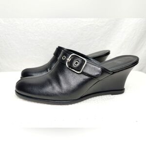 Coach "Bethany" Y2K wedged buckle clogs